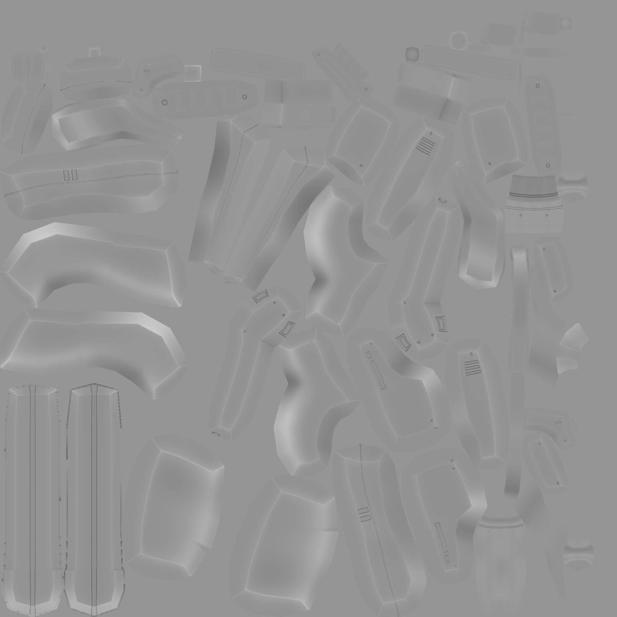 Sci-Fi P90 Carbon Fiber - Gun Weaponry Low-poly 3D model_22