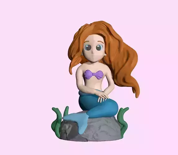 Cute Sitting Mermaid 