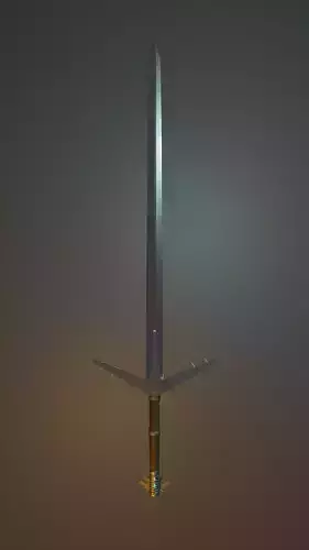 Aerondight the Witcher sword Low-poly 3D model