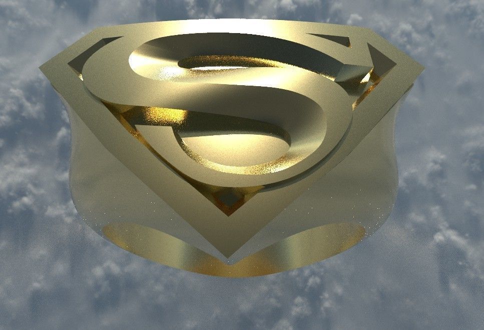 Superman logo ring 3D print model_2