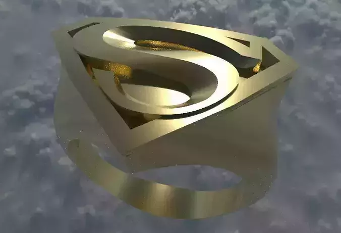 Superman logo ring