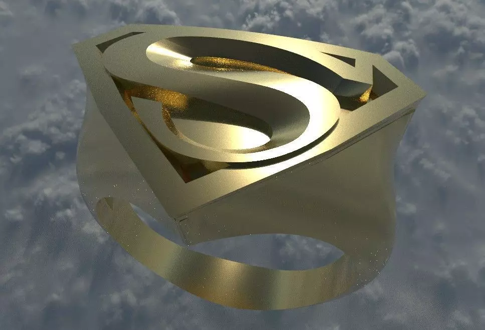 Superman logo ring 3D print model_0