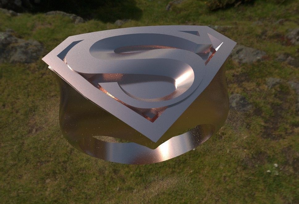 Superman logo ring 3D print model_1