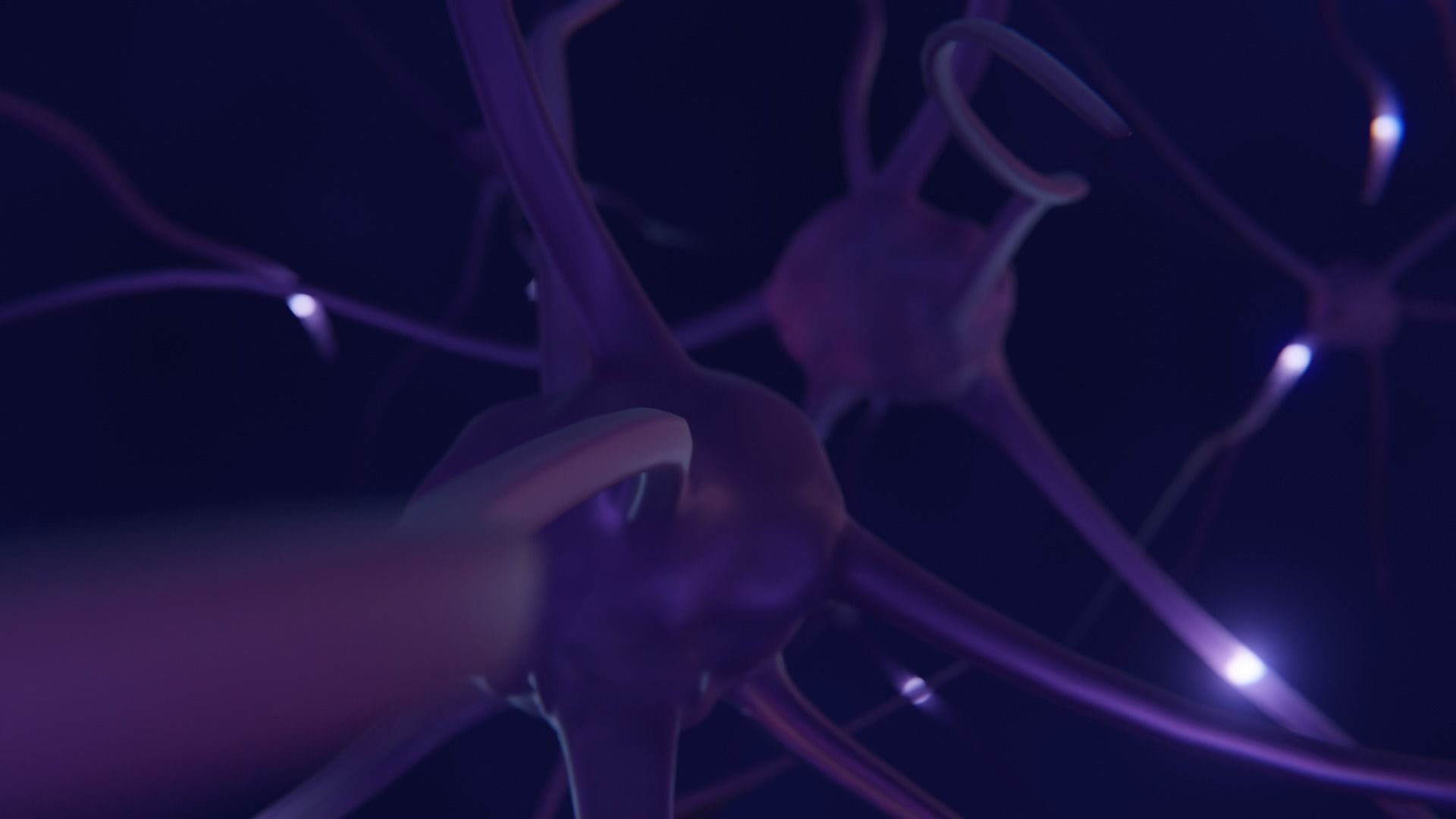 Brain Neuron With Animated Electrical Pulses 3D model_2