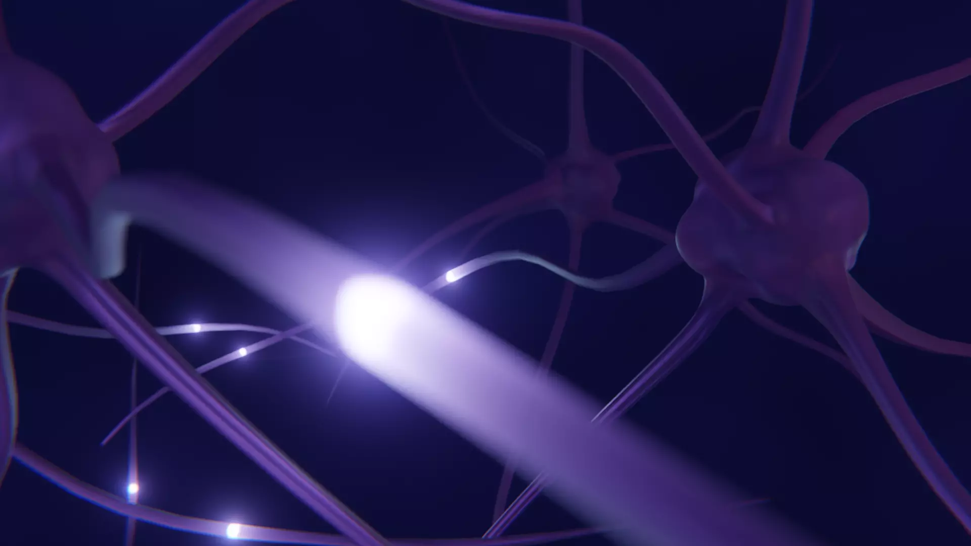 Brain Neuron With Animated Electrical Pulses 3D model_0