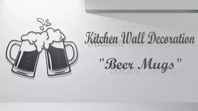 Kitchen Wall Decoration - Beer Mugs