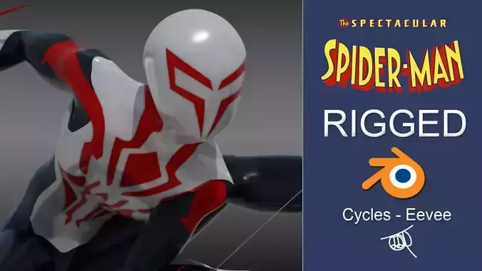 Spectacular Spider - Man 2099 White Low-poly 3D model