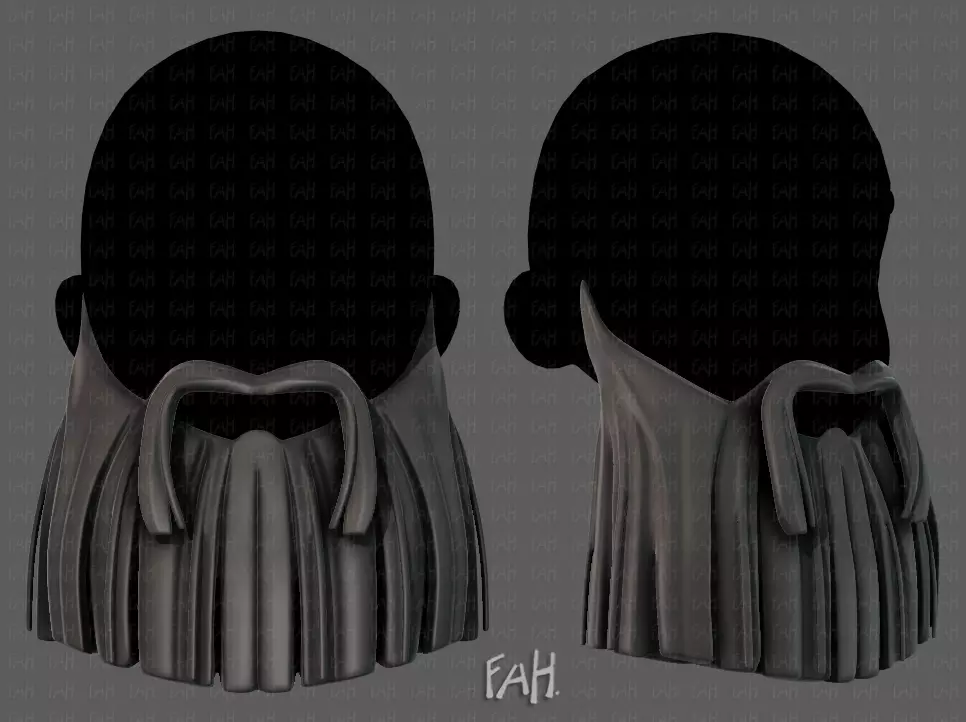 Beard V04 Low-poly 3D model_0