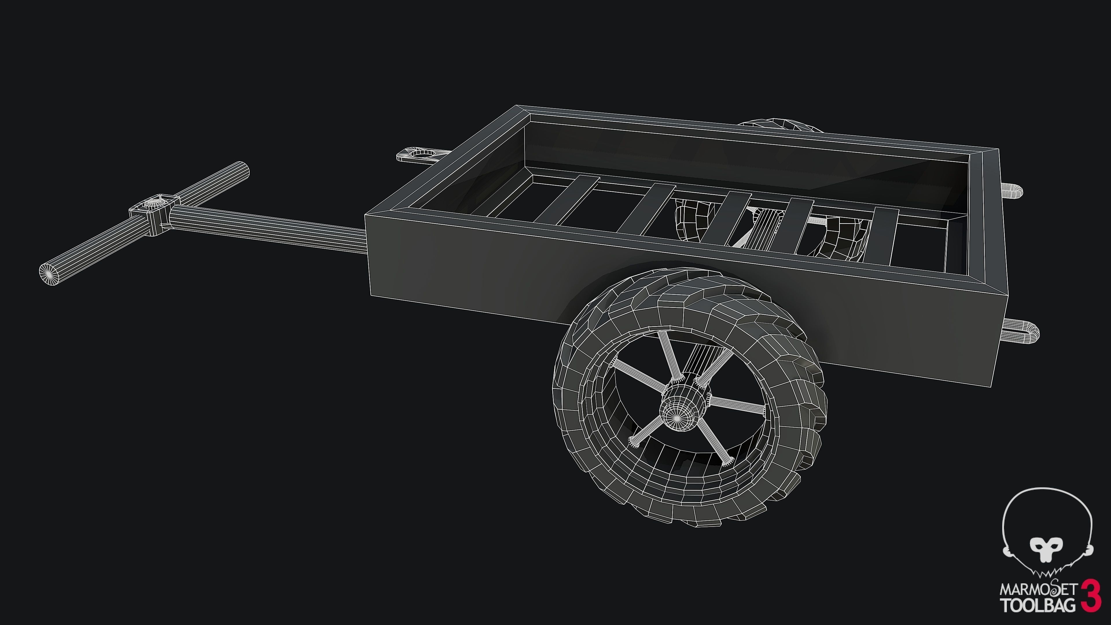 WW2Trailer Empty PBR Low-poly 3D model_2