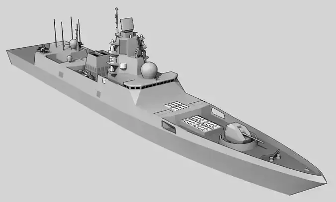 FFG Admiral Gorshkov class Project 22350 Low-poly 3D model