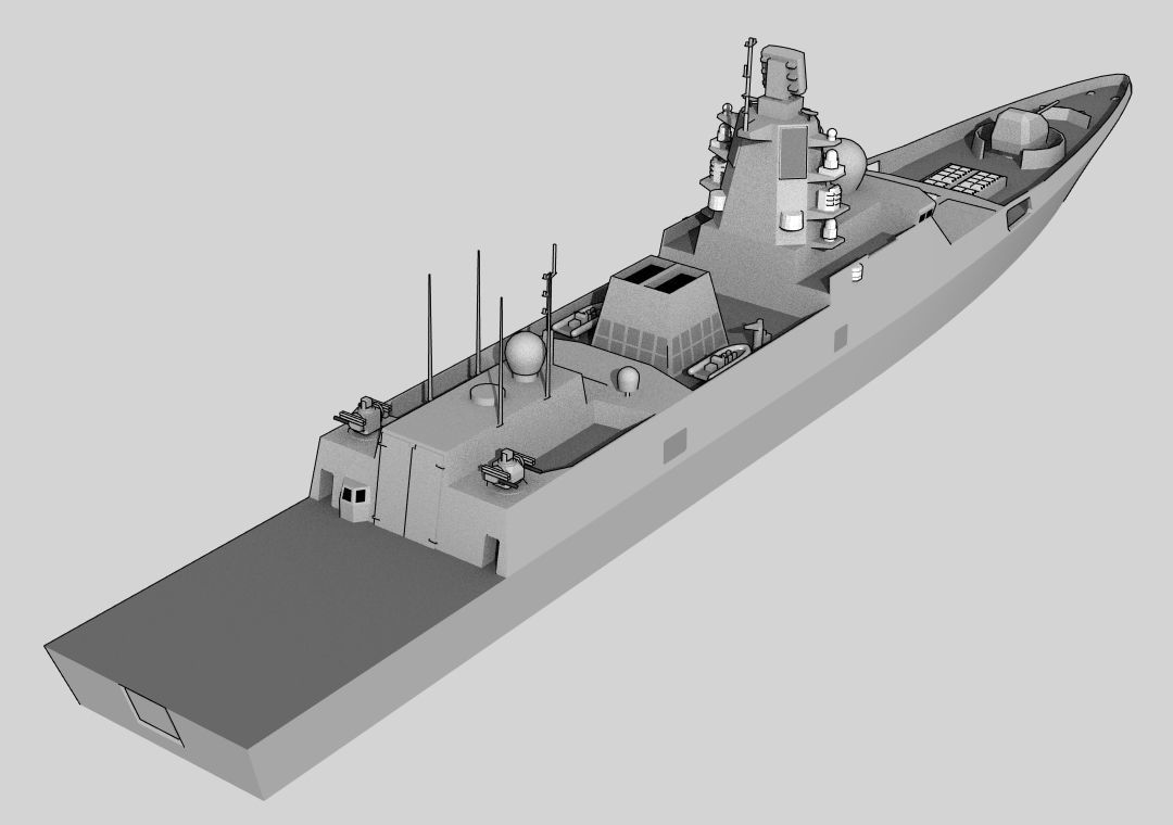 FFG Admiral Gorshkov class Project 22350 Low-poly 3D model_2