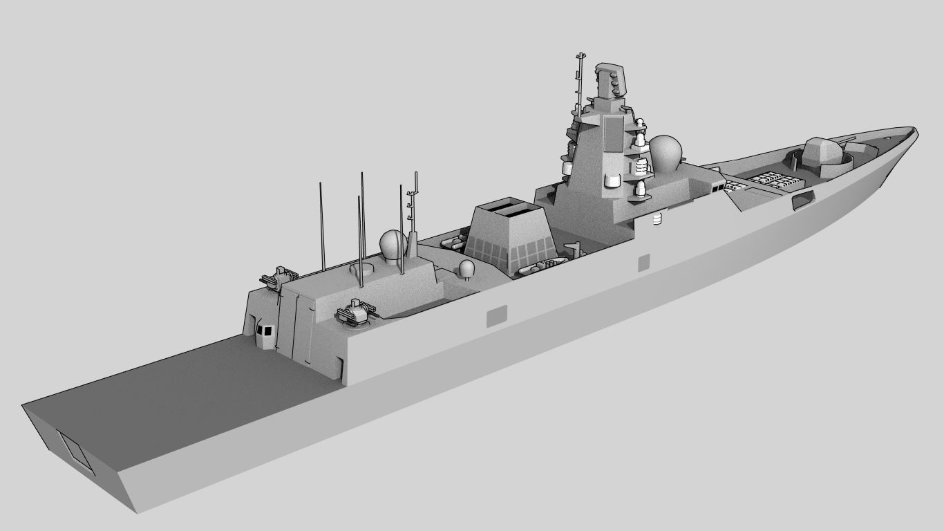 FFG Admiral Gorshkov class Project 22350 Low-poly 3D model_1