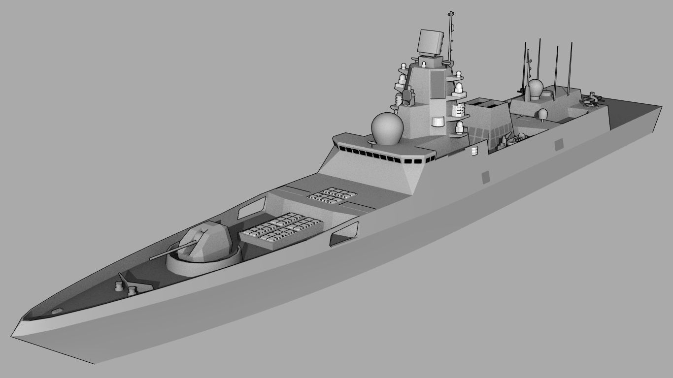FFG Admiral Gorshkov class Project 22350 Low-poly 3D model_4