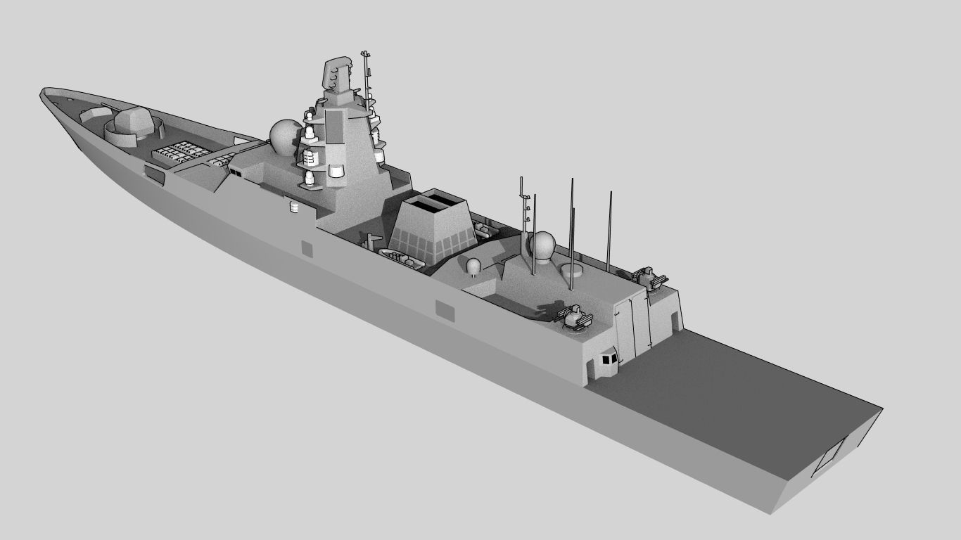 FFG Admiral Gorshkov class Project 22350 Low-poly 3D model_3