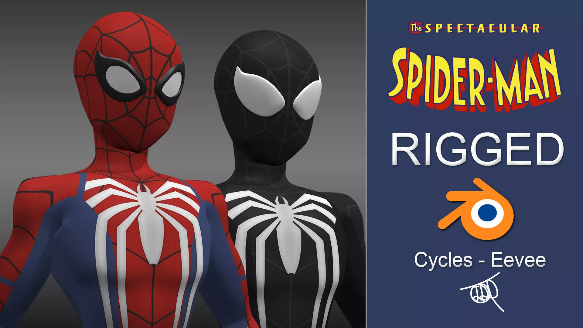 Spectacular Spider - Man Advanced Suit Package Low-poly 3D model_0