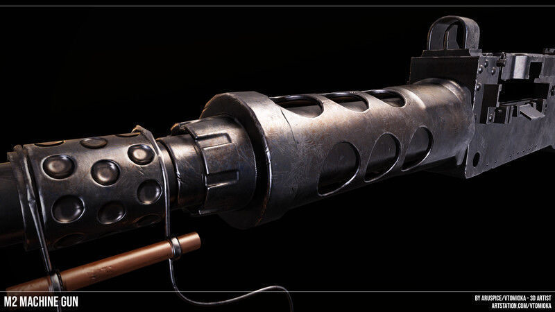M2 Machine Gun Low-poly 3D model_8
