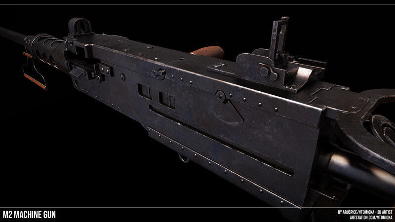 M2 Machine Gun Low-poly 3D model_7