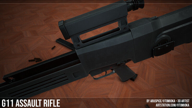 G11 Assault Rifle Low-poly 3D model_3