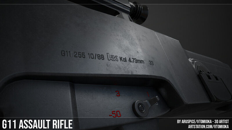 G11 Assault Rifle Low-poly 3D model_9