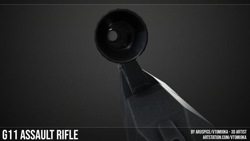 G11 Assault Rifle Low-poly 3D model_10