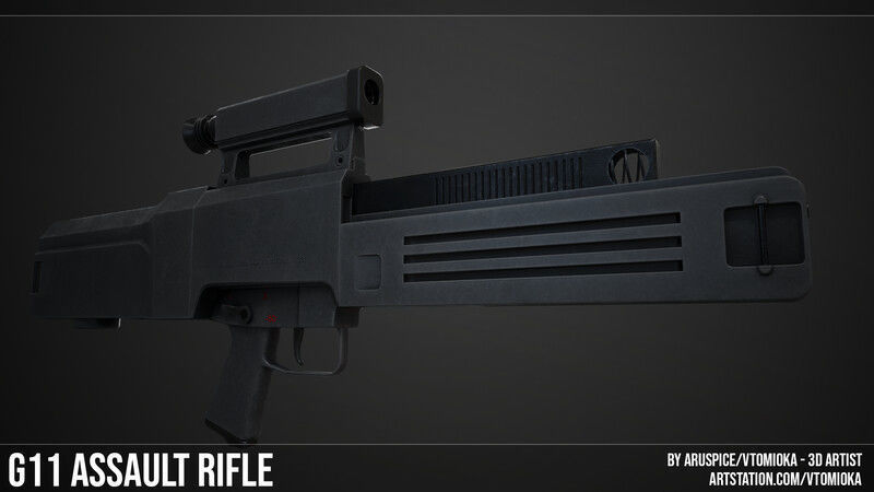G11 Assault Rifle Low-poly 3D model_7