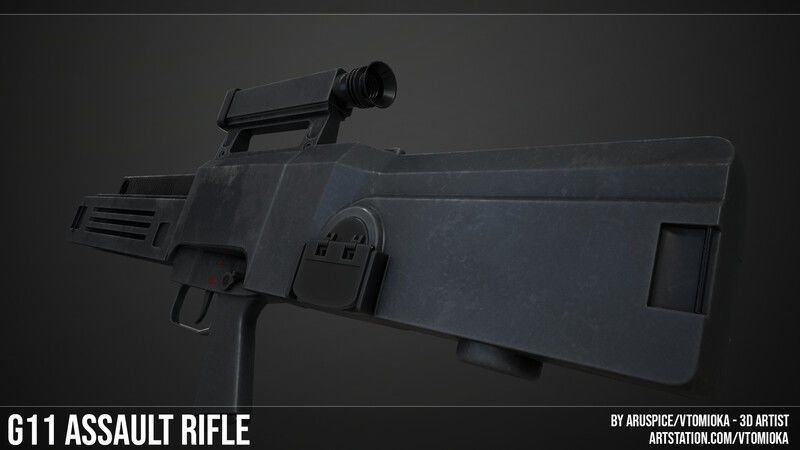 G11 Assault Rifle Low-poly 3D model_8