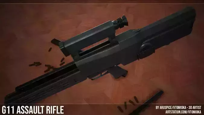 G11 Assault Rifle Low-poly 3D model