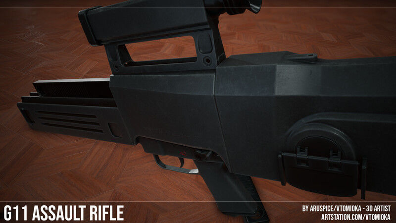 G11 Assault Rifle Low-poly 3D model_2