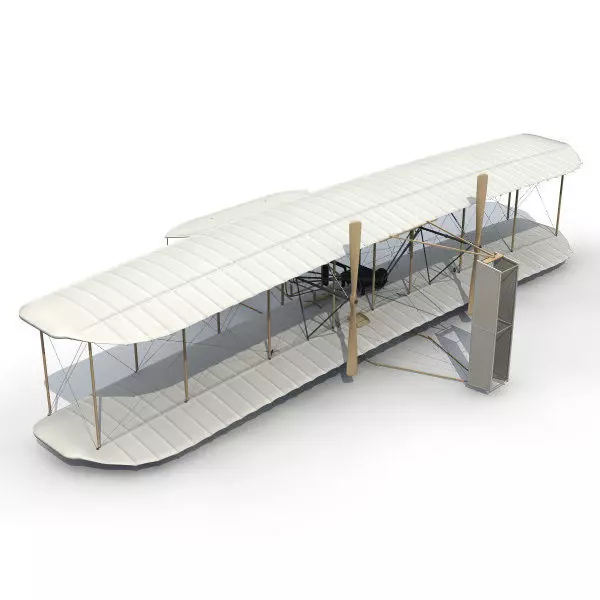 Accurate 1903 Wright Flyer 3D model