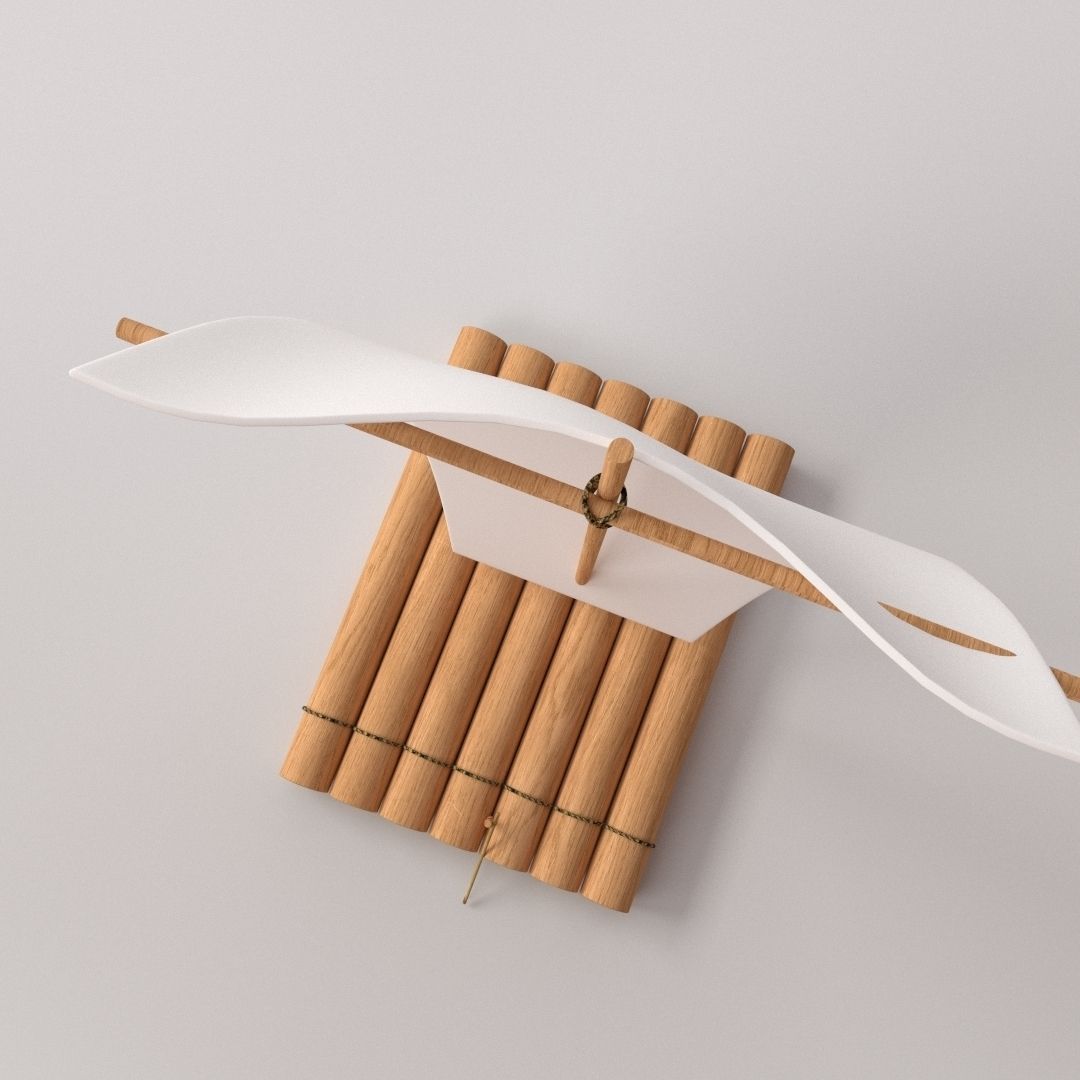 Raft With Sail 3D model_2