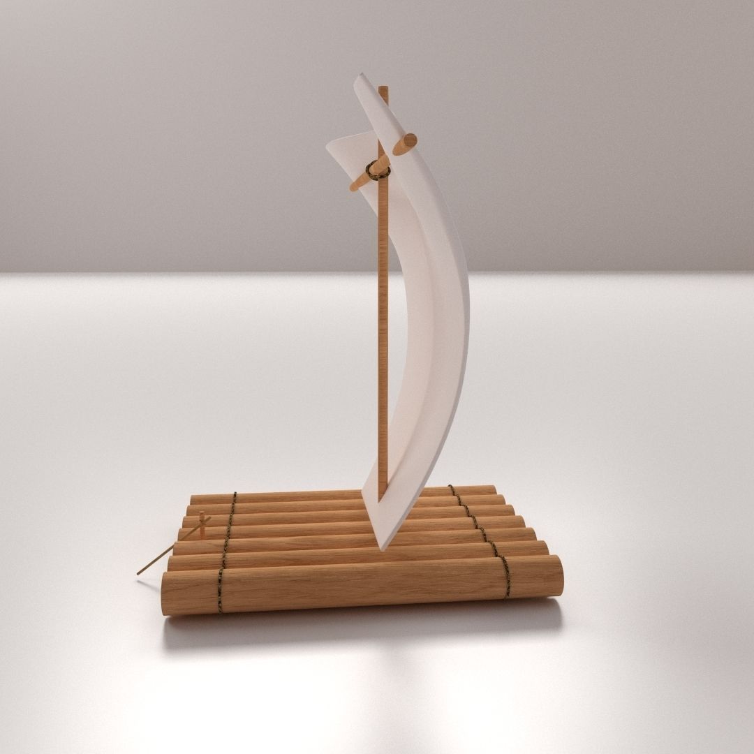 Raft With Sail 3D model_1