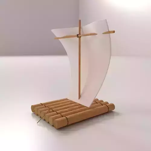Raft With Sail 3D model