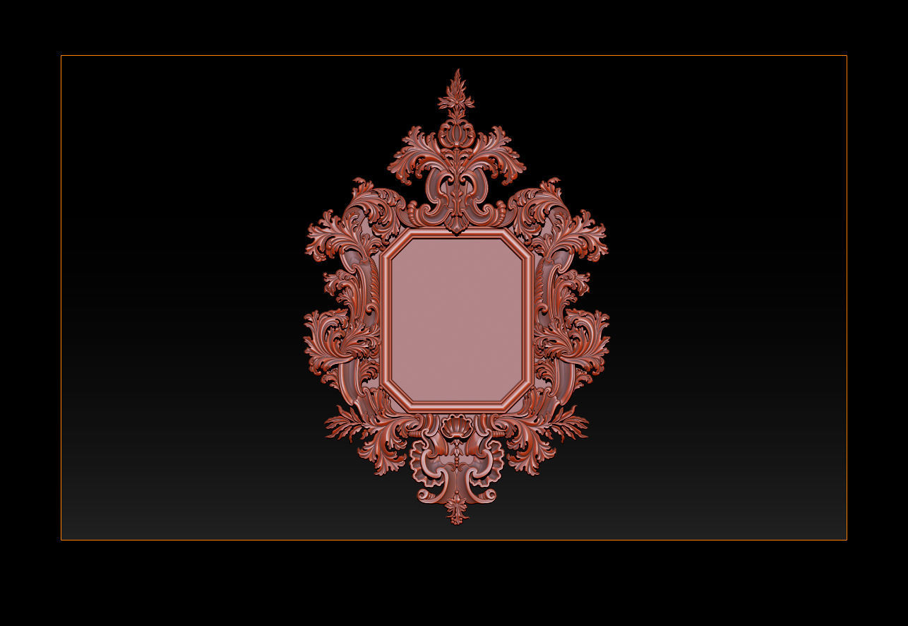 3D Frame - Wood Carving STL Model for CNC Router 3D print model_11