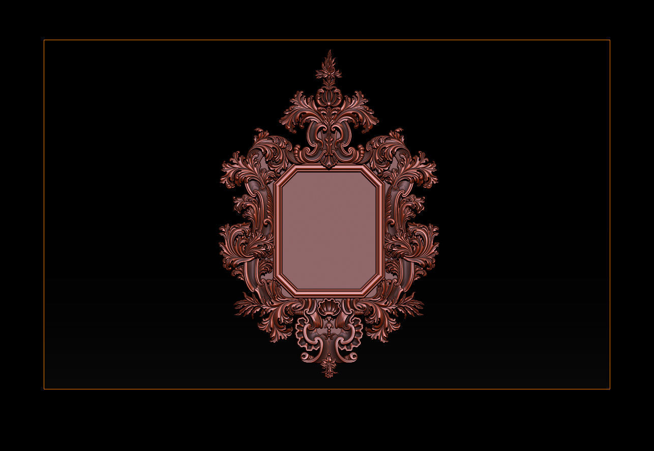 3D Frame - Wood Carving STL Model for CNC Router 3D print model_5