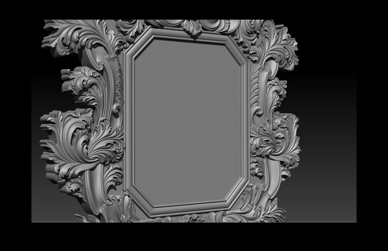 3D Frame - Wood Carving STL Model for CNC Router 3D print model_27