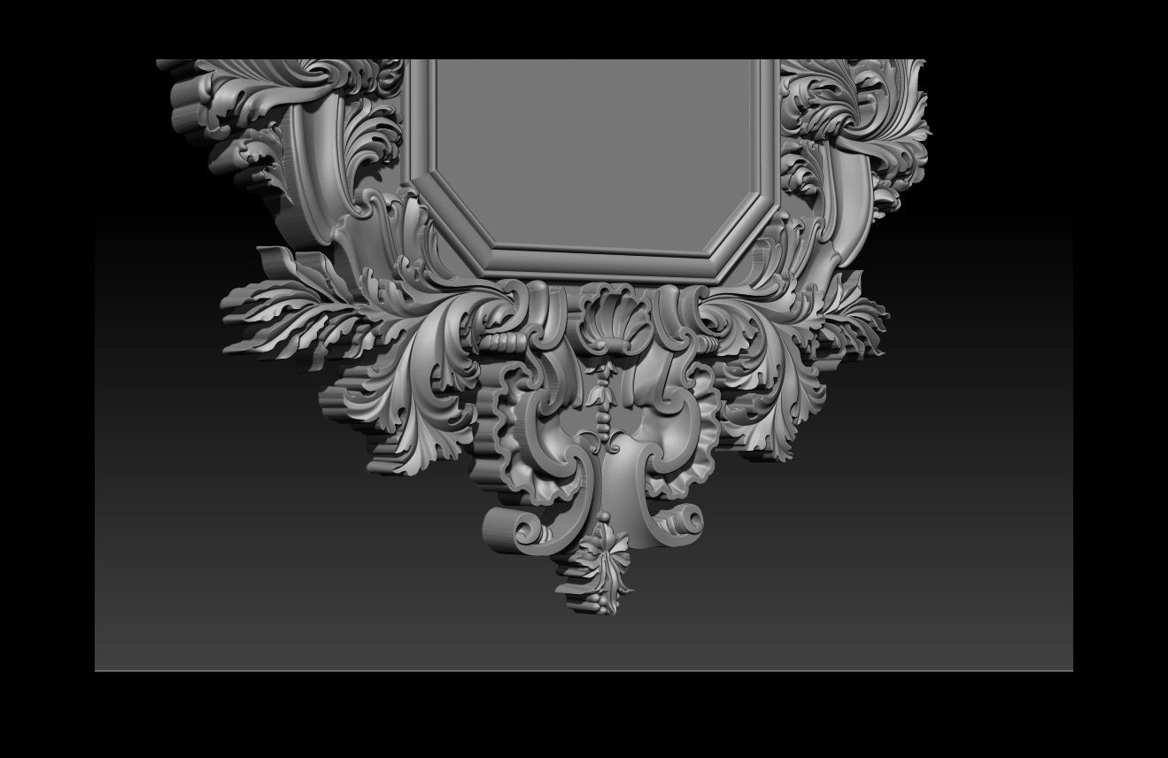3D Frame - Wood Carving STL Model for CNC Router 3D print model_26