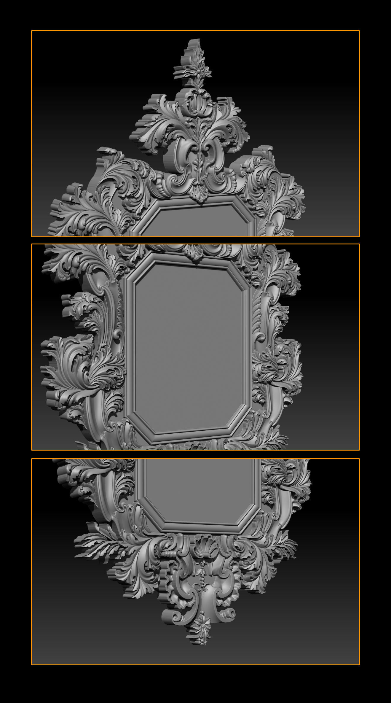 3D Frame - Wood Carving STL Model for CNC Router 3D print model_4