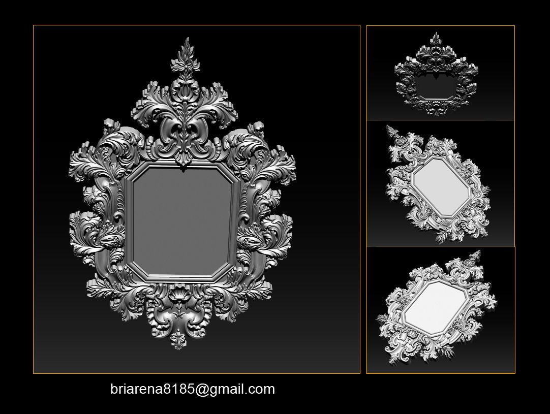 3D Frame - Wood Carving STL Model for CNC Router 3D print model_3