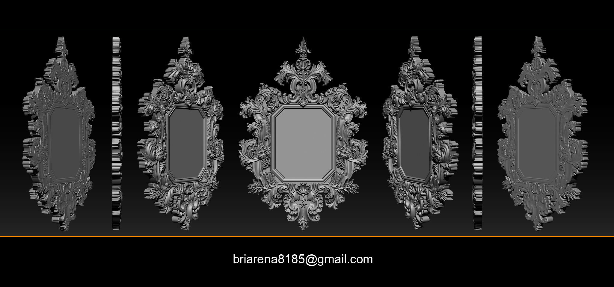 3D Frame - Wood Carving STL Model for CNC Router 3D print model_2