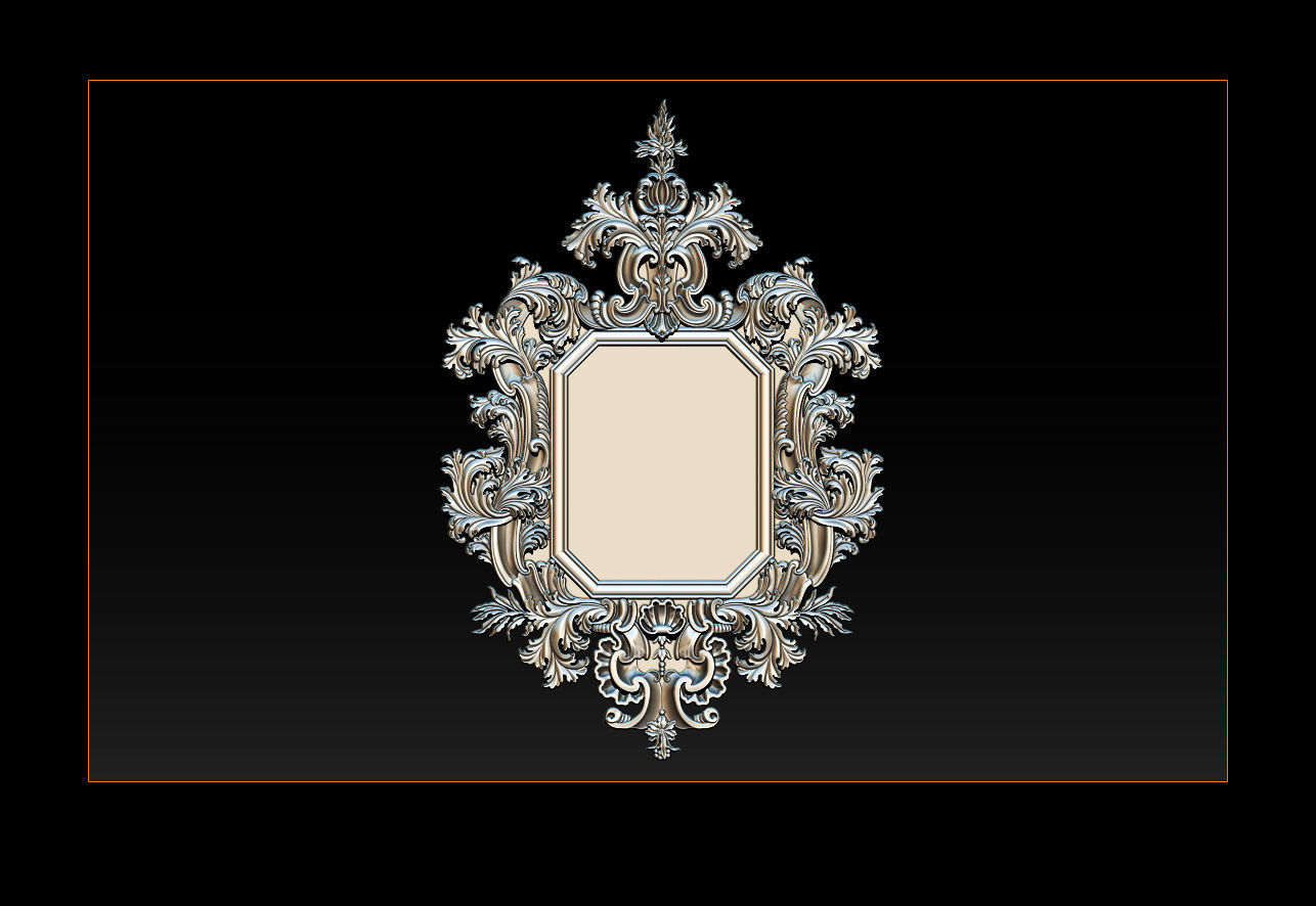 3D Frame - Wood Carving STL Model for CNC Router 3D print model_10