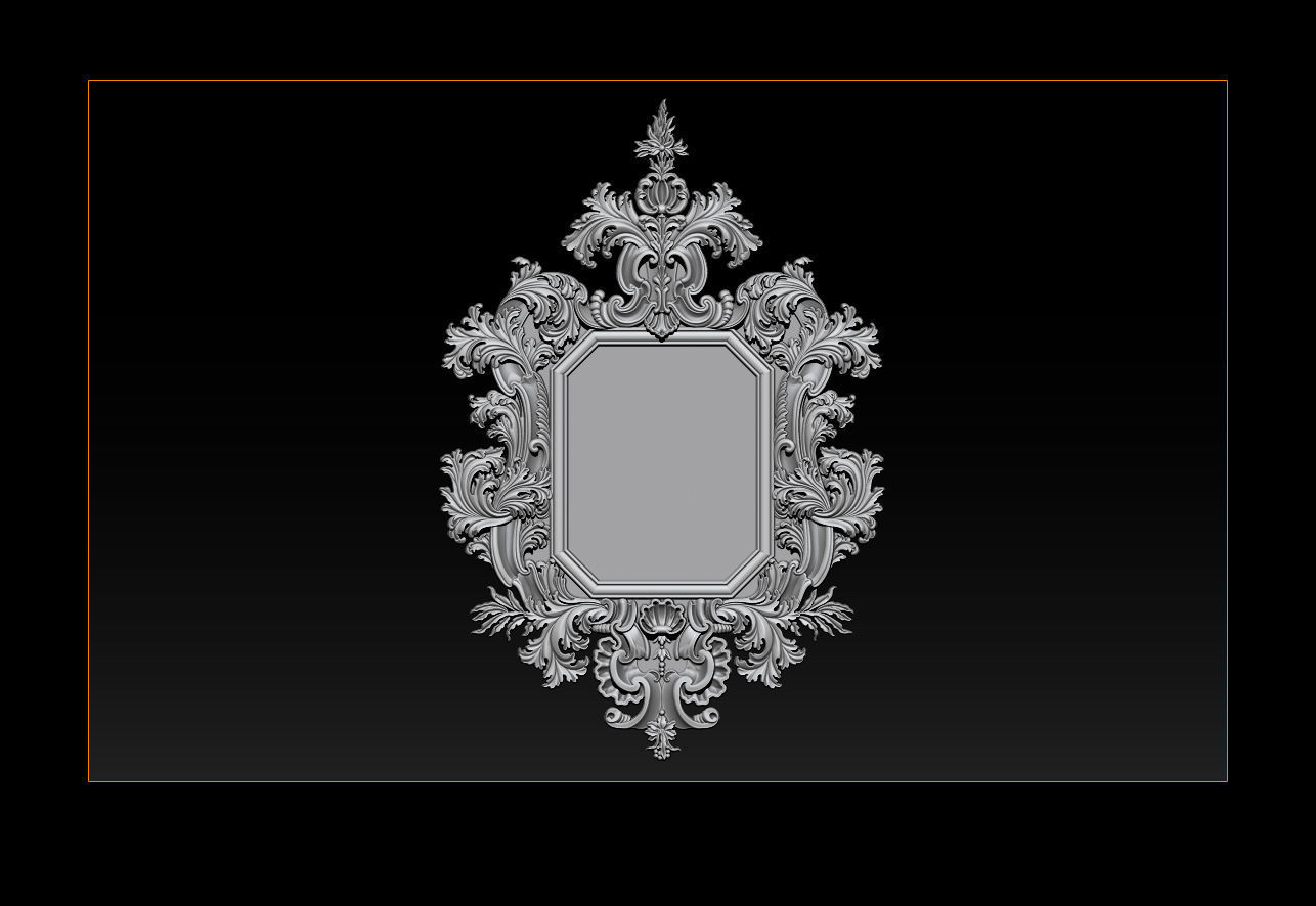 3D Frame - Wood Carving STL Model for CNC Router 3D print model_12