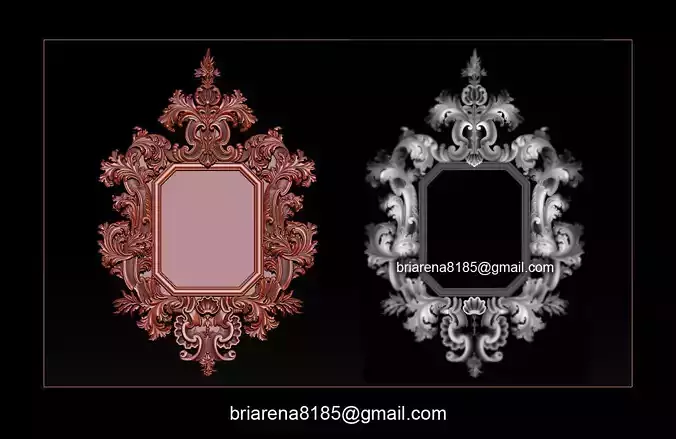 3D Frame - Wood Carving STL Model for CNC Router 3D print model