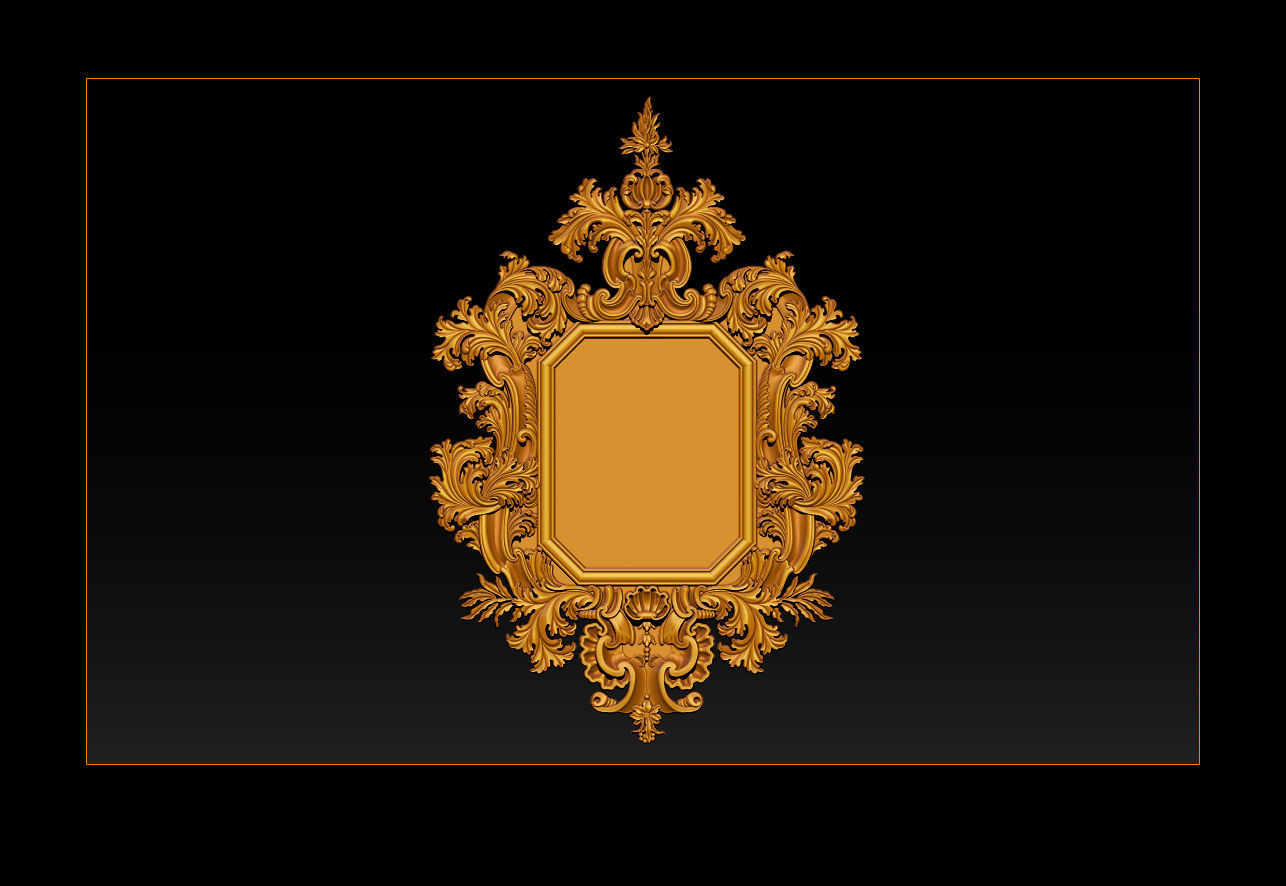 3D Frame - Wood Carving STL Model for CNC Router 3D print model_8