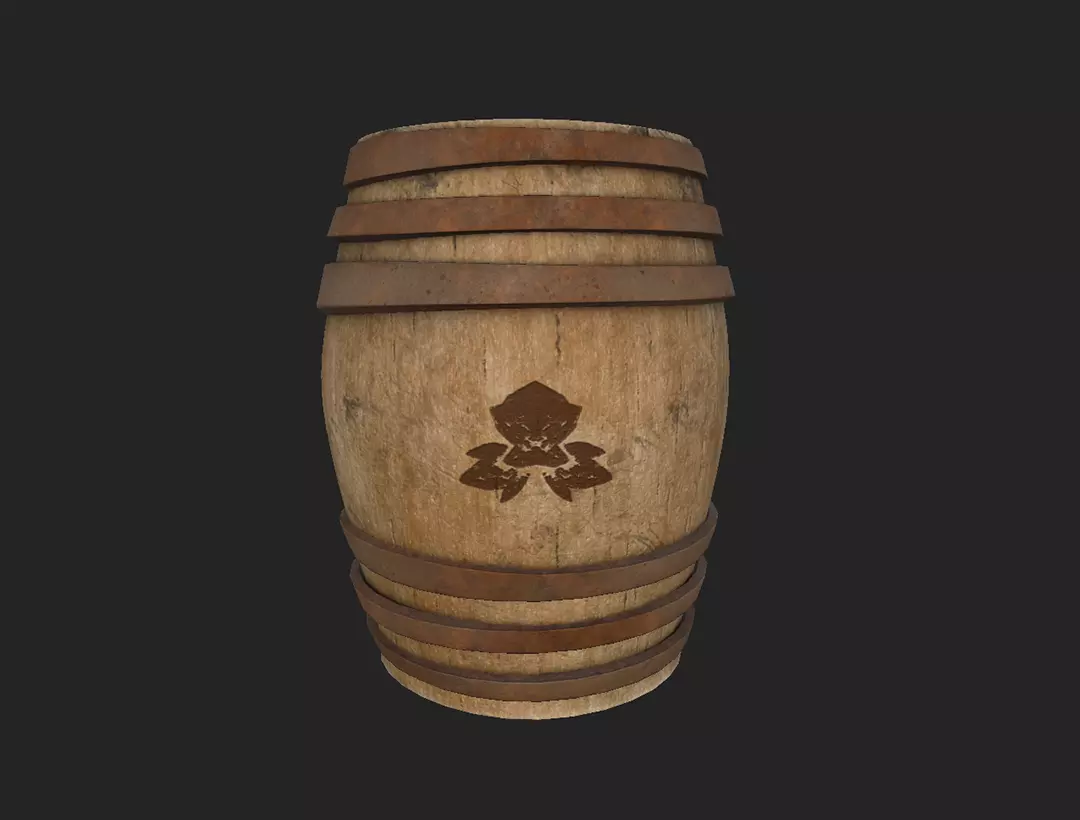 Wooden Barrels Assets Low-poly 3D model