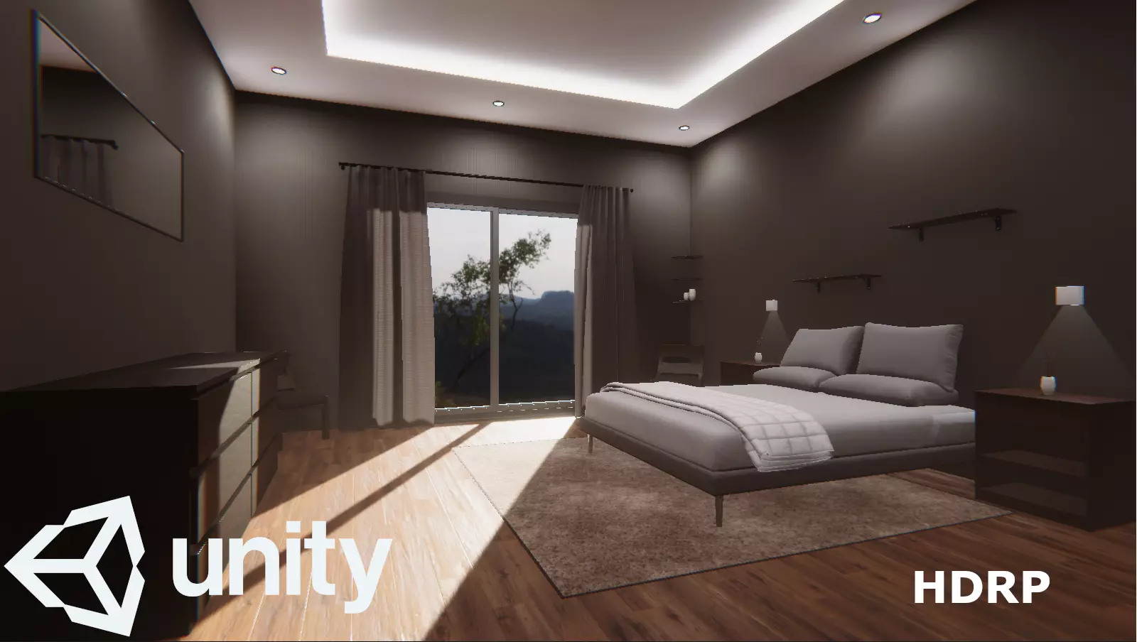 Unity HDRP Bedroom Free low-poly 3D model