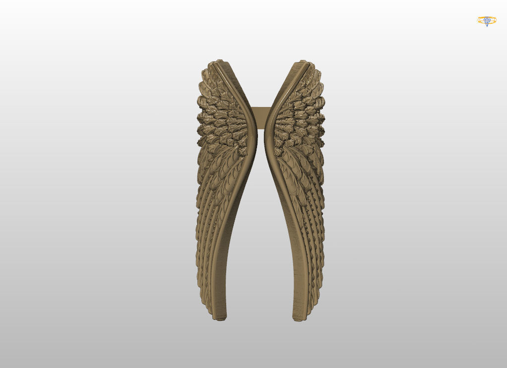 Angel wings ring 3D print model_3