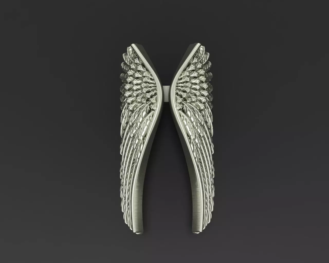 Angel wings ring 3D print model_0