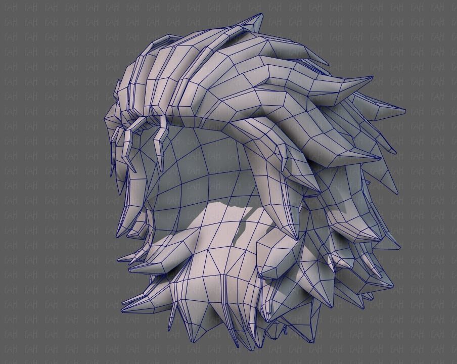 3D Hair style for girl V89 Low-poly 3D model_40