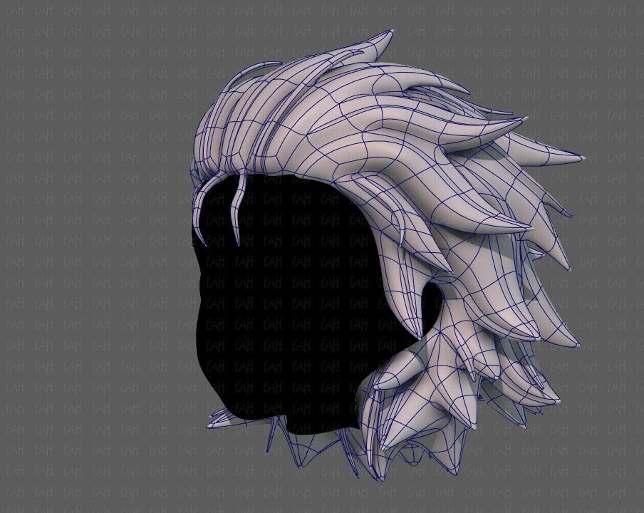 3D Hair style for girl V89 Low-poly 3D model_16