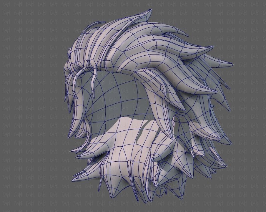 3D Hair style for girl V89 Low-poly 3D model_38